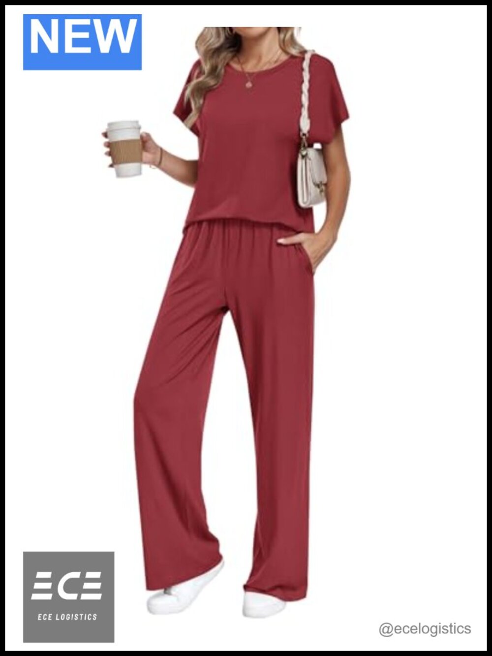 Women's 2 Piece Pant Set Batwing Short Sleeve Drawstring Casual